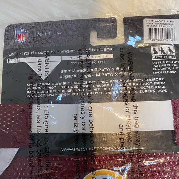 NWT NFL Washington Redskins Pet Bandana S/M - Picture 4 of 8